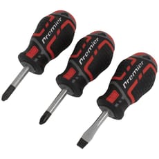 Sealey 3 Piece GripMAX Stubby Screwdriver Set