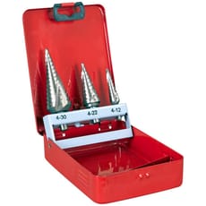 Sealey 3 Piece Spiral Fluted M2 HSS Step Drill Set