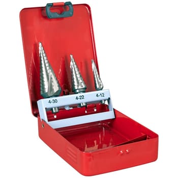 Sealey 3 Piece Spiral Fluted M2 HSS Step Drill Set