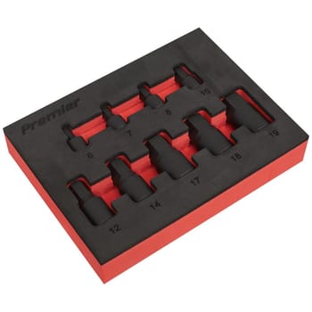 Sealey 9 Piece 1/4" and 3/8" Drive Low Profile Impact Hex Socket Bit Set