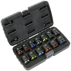Sealey 13 Piece 1/2" Drive Colour Coded Hexagon Impact Socket Set