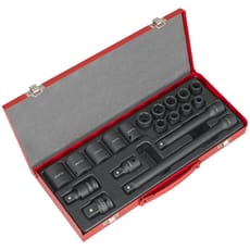 Sealey 19 Piece 1/2" Drive Hexagon WallDrive Impact Socket Set Metric