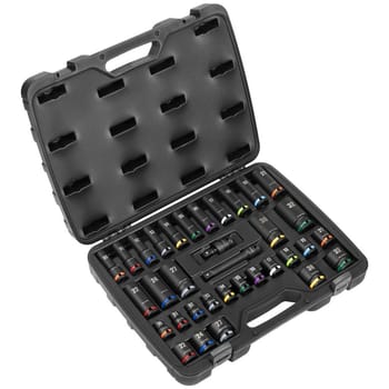 Sealey 34 Piece 1/2" Drive Colour Coded Impact Socket Set