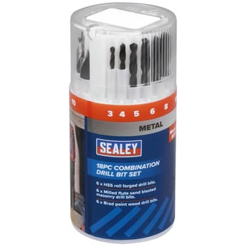 Sealey 18 Piece Combination Drill Bit Set