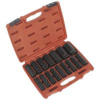 Sealey AK5816M 16 Piece 1/2" Drive Deep Hexagon WallDrive Impact Socket Set Metric 
