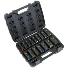 Sealey 16 Piece 1/2" Drive Deep Colour Coded Hexagon Impact Socket Set