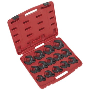 Sealey 14 Piece 1/2" Drive Crow Foot Spanner Set Metric