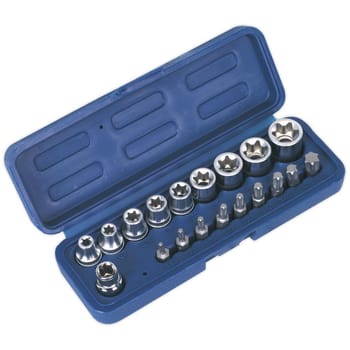 Sealey 19 Piece 3/8" Drive Torx Socket and Screwdriver Bit Set