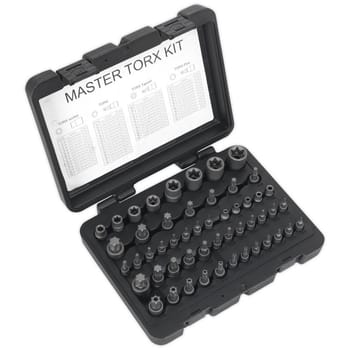 Sealey 52 Piece Torx Master 1/4", 3/8" and 1/2" Drive Socket Set