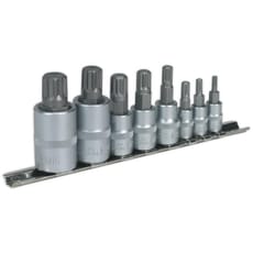 Sealey 8 Piece Combination Drive Spline Socket Bit Set