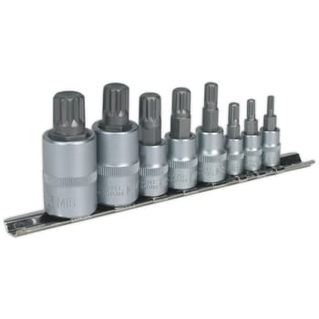 Sealey 8 Piece Combination Drive Spline Socket Bit Set