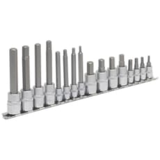 Sealey 16 Piece Combination Drive Hexagon Socket Bit Set Metric