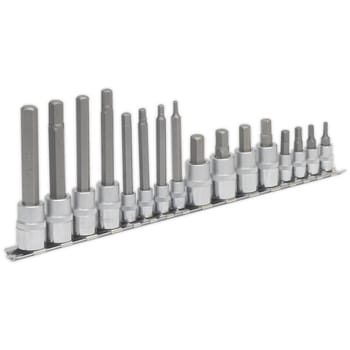 Sealey 16 Piece Combination Drive Hexagon Socket Bit Set Metric
