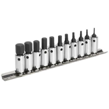 Sealey 11 Piece 1/4" Drive Hexagon Socket Bit Set Metric