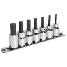 Sealey 7 Piece 3/8" Drive Hexagon Socket Bit Set Metric