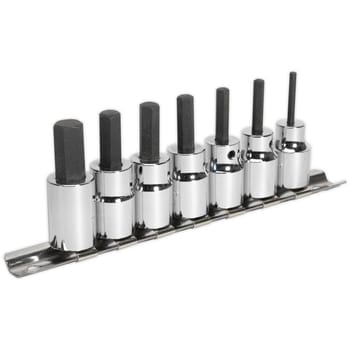 Sealey 7 Piece 3/8" Drive Hexagon Socket Bit Set Metric