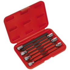 Sealey 7 Piece 3/8" Drive Extra Long Reach Hexagon Socket Bit Set Metric