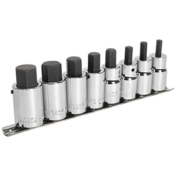 Sealey 8 Piece 1/2" Drive Hexagon Socket Bit Set Metric