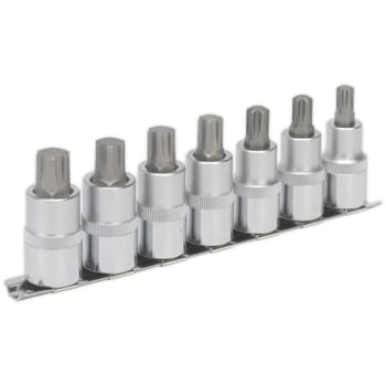 Sealey 7 Piece 1/2" Drive Ribe Socket Bit Set