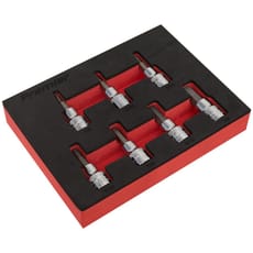 Sealey 7 Piece 3/8" Drive Hex Socket Bit Set Imperial