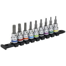 Sealey 9 Piece Colour Coded 3/8" Drive Torx Socket Bit Set