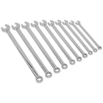 Sealey 10 Piece Extra Long Combination Spanner Set Metric