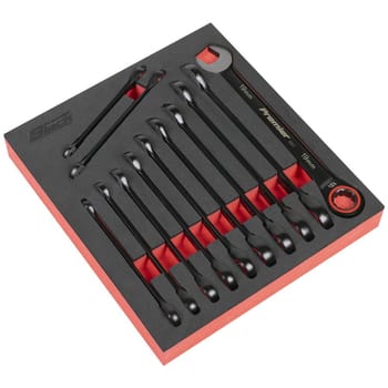 Sealey Premier Black 12 Piece Ratchet Combination Spanner Set