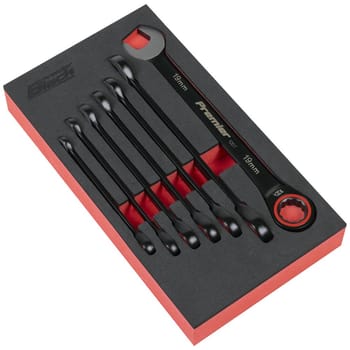 Sealey Premier Black 7 Piece Ratchet Combination Spanner Set