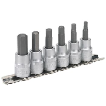 Sealey 6 Piece 3/8" Drive Hex Key Socket Bit Set Metric