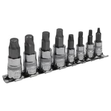 Sealey 8 Piece 1/4" and 3/8" Drive Lock On Hexagon Socket Bit Set Metric