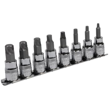 Sealey 8 Piece 3/8" Drive Lock On Hexagon Socket Bit Set Metric