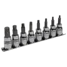Sealey 8 Piece 3/8" Drive Lock On Hexagon Socket Bit Set Imperial 