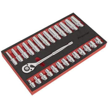 Sealey 27 Piece 1/2" Drive Socket Set in Foam Module