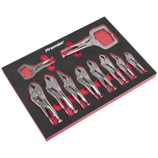 Sealey Premier 10 Piece Locking Pliers Set in Foam Tray Module