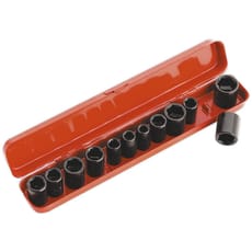 Sealey 12 Piece 3/8" Drive Hexagon Impact Socket Set Metric and Imperial