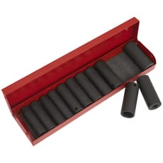 Sealey 13 Piece 3/8" Drive Deep Hexagon Impact Socket Set Metric and Imperial