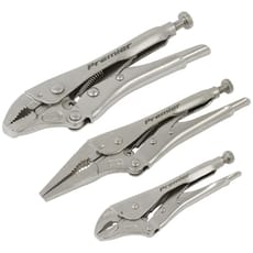Sealey Premier 3 Piece Locking Pliers Set in Tool Roll