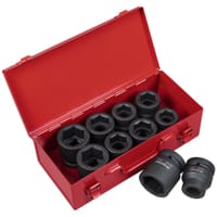 Sealey 11 Piece 1" Drive Hexagon Impact Socket Set Metric and Imperial 