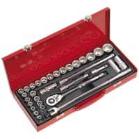 Sealey 33 Piece 1/2" Drive Hexagon WallDrive Socket Set Metric and Imperial 