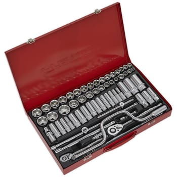 Sealey 64 Piece Combination Drive Hexagon WallDrive Socket Set Metric and Imperial
