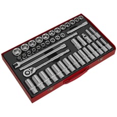 Sealey 46 Piece 1/2" Drive Hexagon WallDrive Socket Set