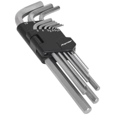 Sealey 9 Piece Long Hexagon Allen Key Set Metric