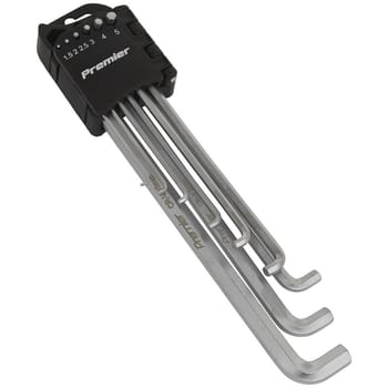 Sealey 9 Piece Extra Long Stubby Hexagon Allen Key Set Metric