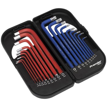 Sealey 18 Piece Anti Slip Long Torx and Hexagon Allen Key Set