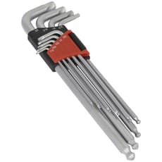 Sealey 9 Piece Lock On Ball End Hex Key Set Imperial