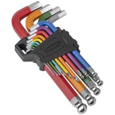 Sealey 13 Piece Jumbo Ball End Anti Slip Colour Coded Hex Key Set