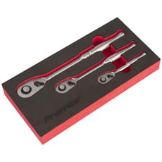 Sealey Premier 3 Piece Ratchet Set in Foam Module