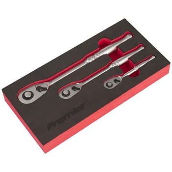 Sealey Premier 3 Piece Ratchet Set in Foam Module