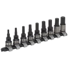 Sealey 9 Piece 3/8 Drive Hex Socket Bit Set Metric