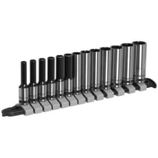Sealey Black Series 13 Piece 1/4" Drive Deep Hexagon Socket Set